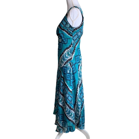 Chetta B Multicolored V-neck Asymmetrical Dress Size 4 - Picture 3 of 15